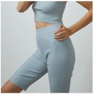 NWOT LUNYA Cozy Cotton Silk Ribbed Bike Short and Tank Top